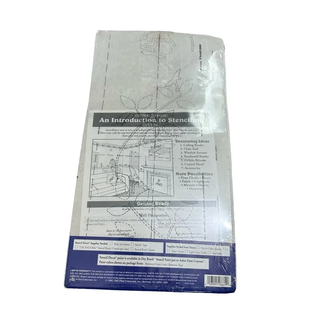 NEW Floral Rose Vine Wall Stencil Kit Decor Plaid  Stencil 26669 Victoria's Rose